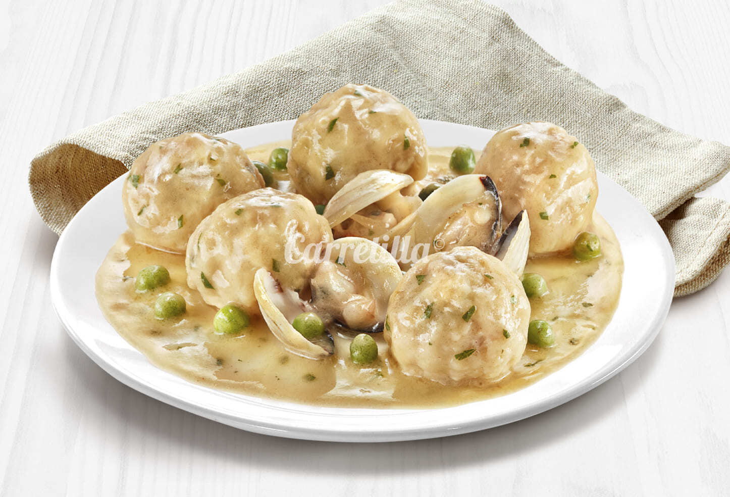 Hake Meatballs with Clams